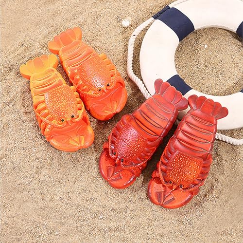 Image of JOYEAR Lobster Flip Flops - Slipper & Slide Pool Beach Shower Shoes in Deep Red