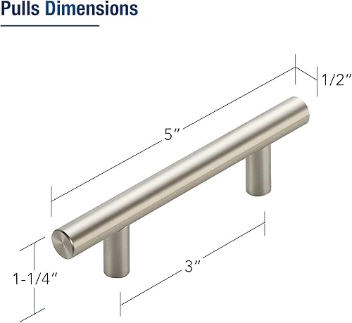 Miniatura 2 de JOY DECOR Paquete de 30 tiradores de gabinete de 5 pulgadas con centro de agujero de 3 pulgadas, manijas de gabinete de cocina de acero inoxidable,