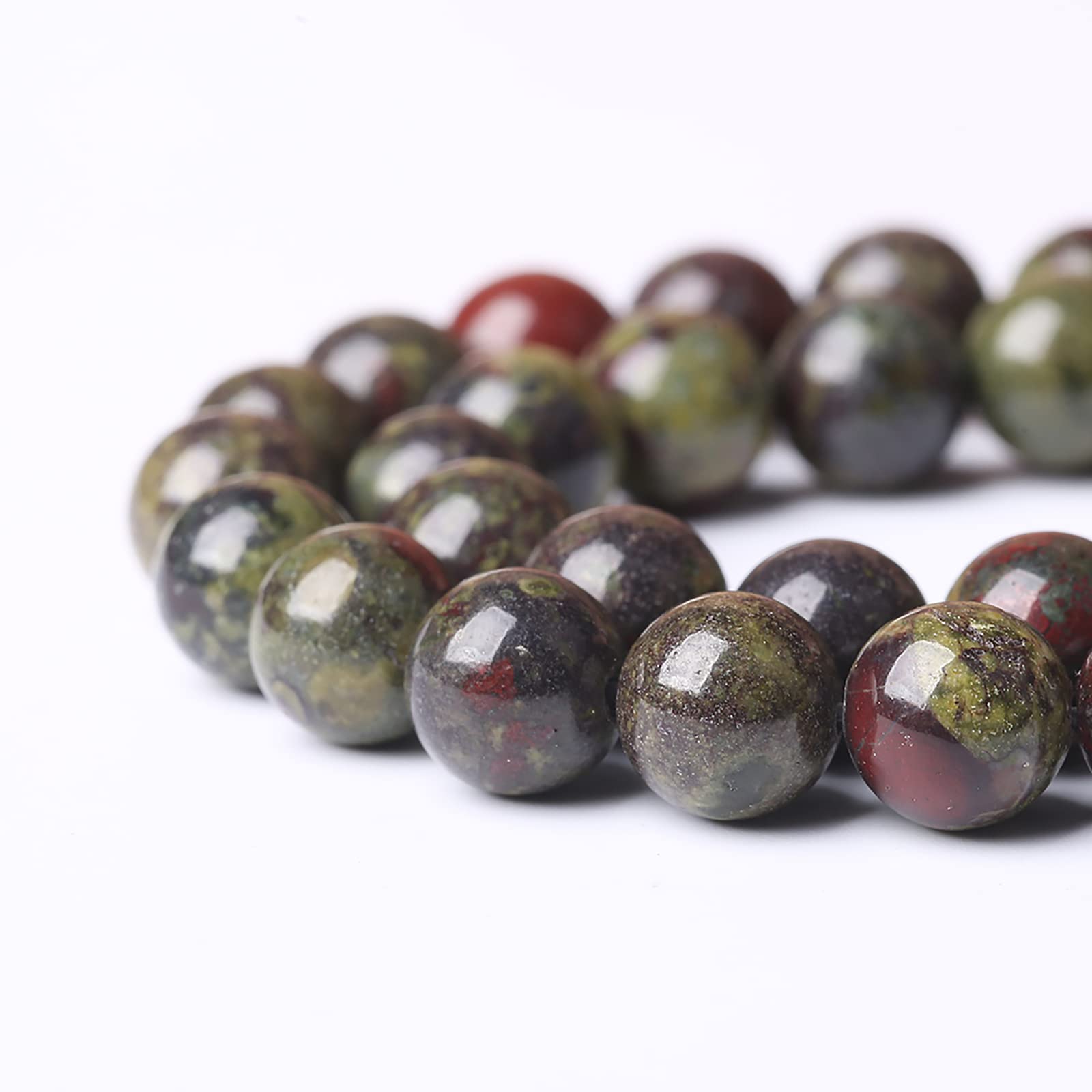 Lot De 30 Perles Jaspe Sang De Dragon Naturel – 6 Mm – Neuf – Création Bijoux DIY