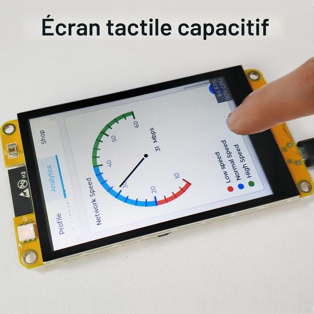 DIYmalls 3,5" ESP32 Écran ESP32-3248S035C Tactile capacitif ESP-32 TFT LCD Module 320x480 ST7796 Carte de développement pour Arduino IDE