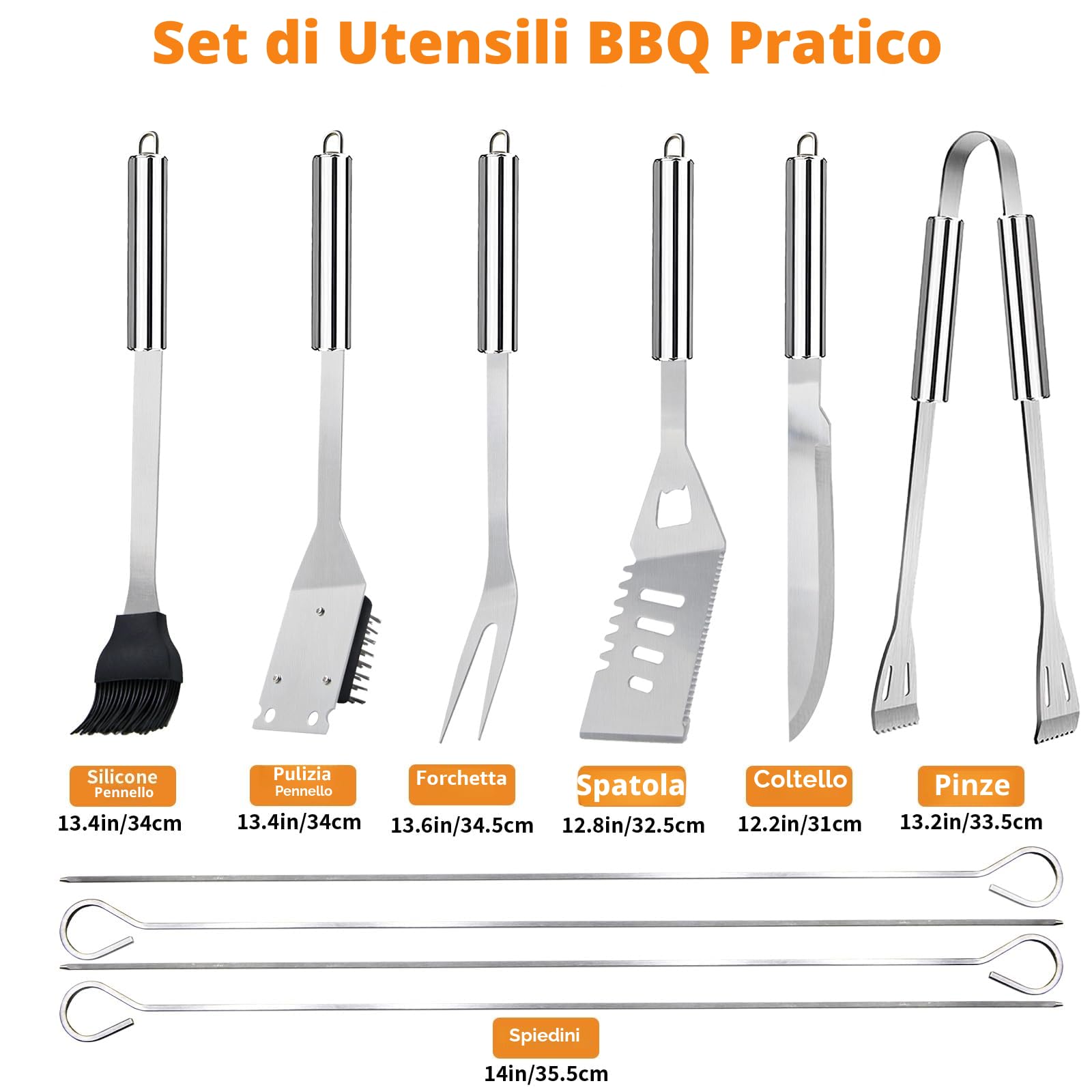 11Pcs Kit BBQ Accessori Barbecue Professionale In Acciaio Inox, Pratico Utensili Barbecue Attrezzi Con Borsa Portatile, Set Barbecue Accessori Regalo Uomo Cortile Campeggio All'aperto Cucina Picnic