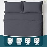 Shreem Linen Luxury 4 Piece Microfiber RV Sheet Set, Deep Pocket Fits Up to 10 inch, Soft, Wrinkle-Resistant, Camper, Travel Trailer Bedding, 3/4 Full Bunk 48x75, Dark Grey