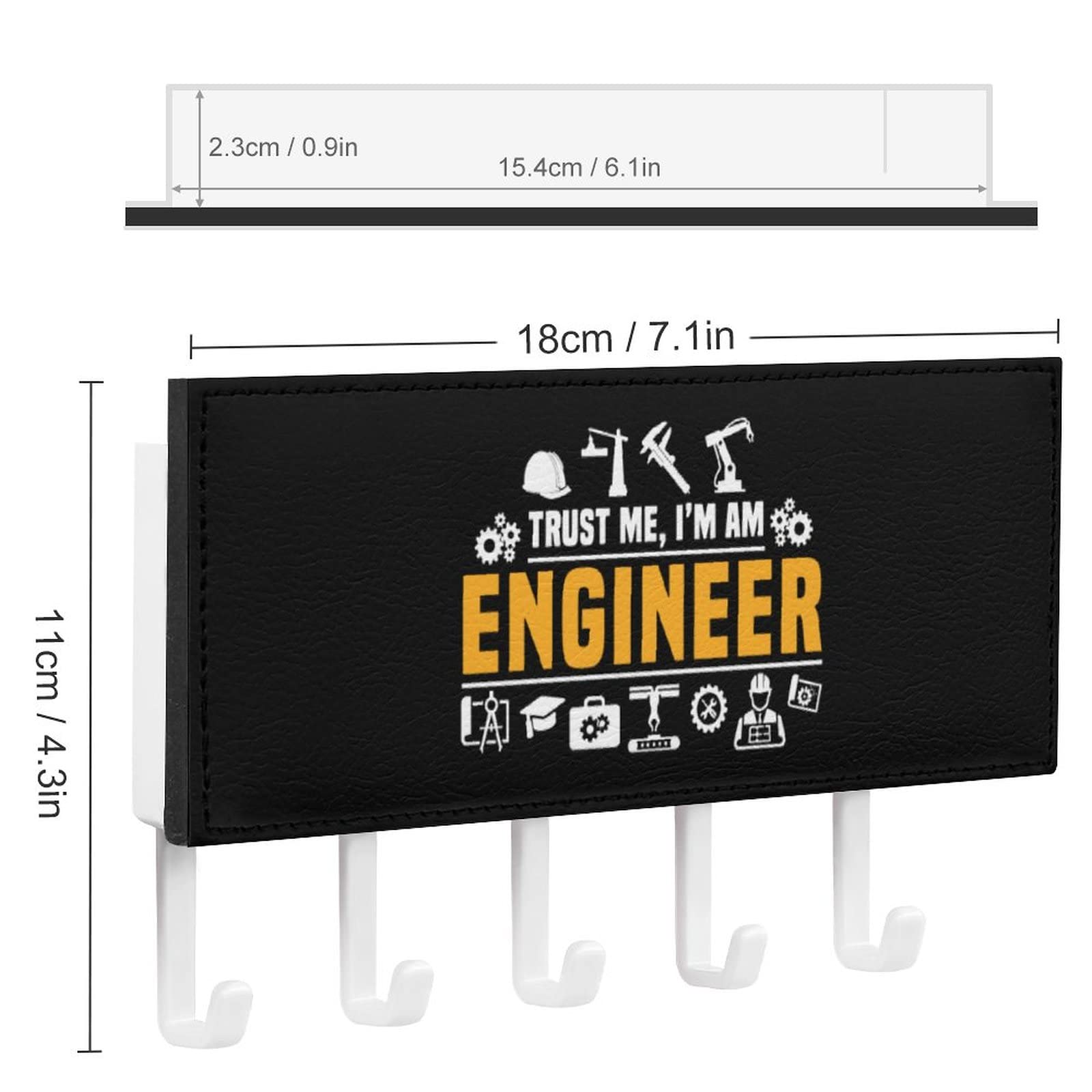 Ashton And Finch Portachiavi In Legno "Trust Me, I'm An Engineer": Regalo Divertente E Unico Per Ingegneri (Marrone, Taglia Unica) - 2