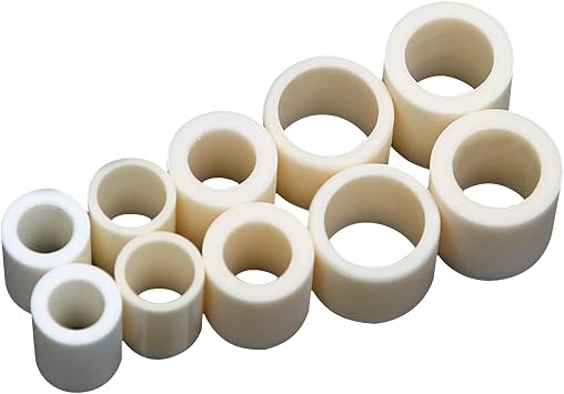 Alumina Ceramic Tube Temperature Insulating Pipe Single Hole Small Section Pipe for Model, Inner Diameter 8mm, 10Pcs,OD:11mm