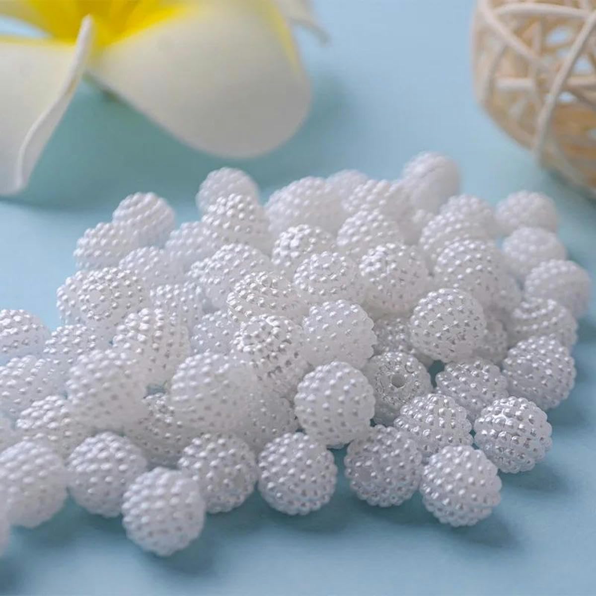 10/12/15 mm 500 g de perles d'imitation monochromes Bayberry Ball trou droit couleur perles en vrac accessoires de bijoux faits à la main - blanc 2-15 mm 200 pièces