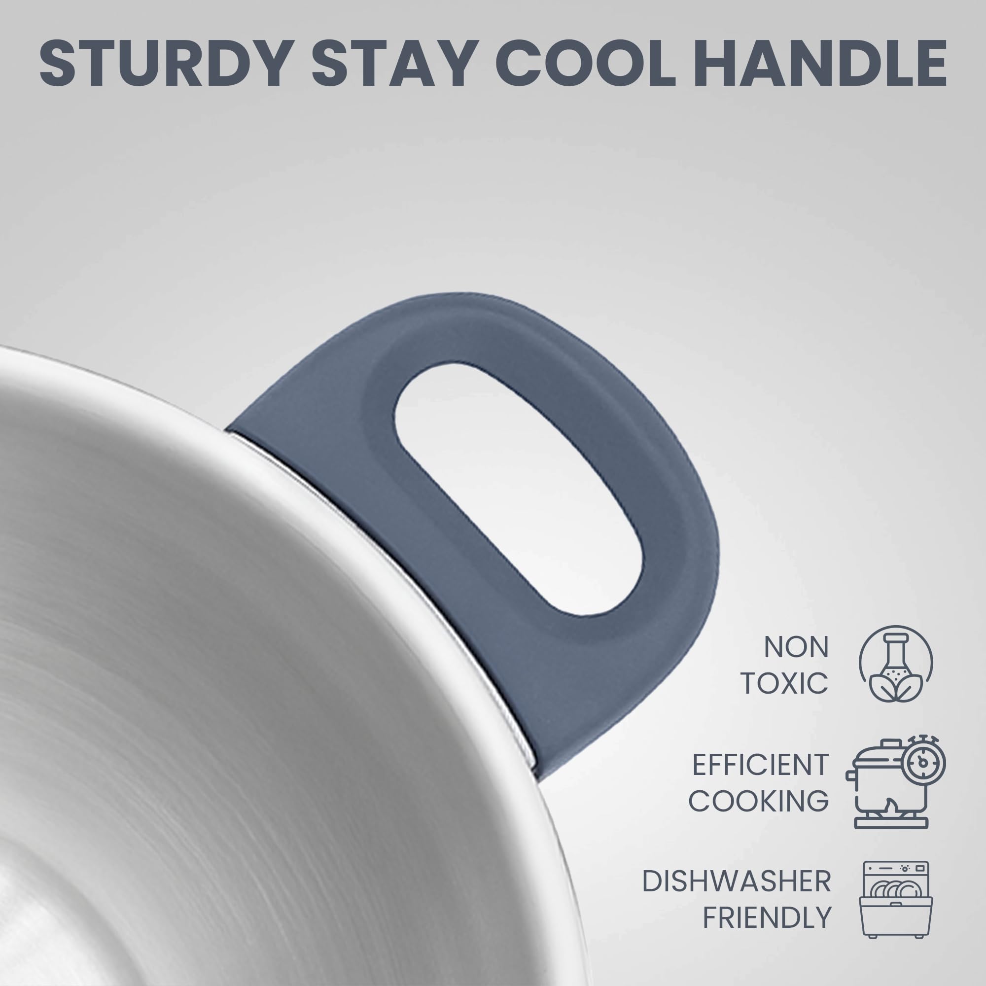 SUNCASA Impact Pro Kadai - Stainless Steel with Glass Lid -4 SUNCASA Impact Pro Kadai - Stainless Steel with Glass Lid -4