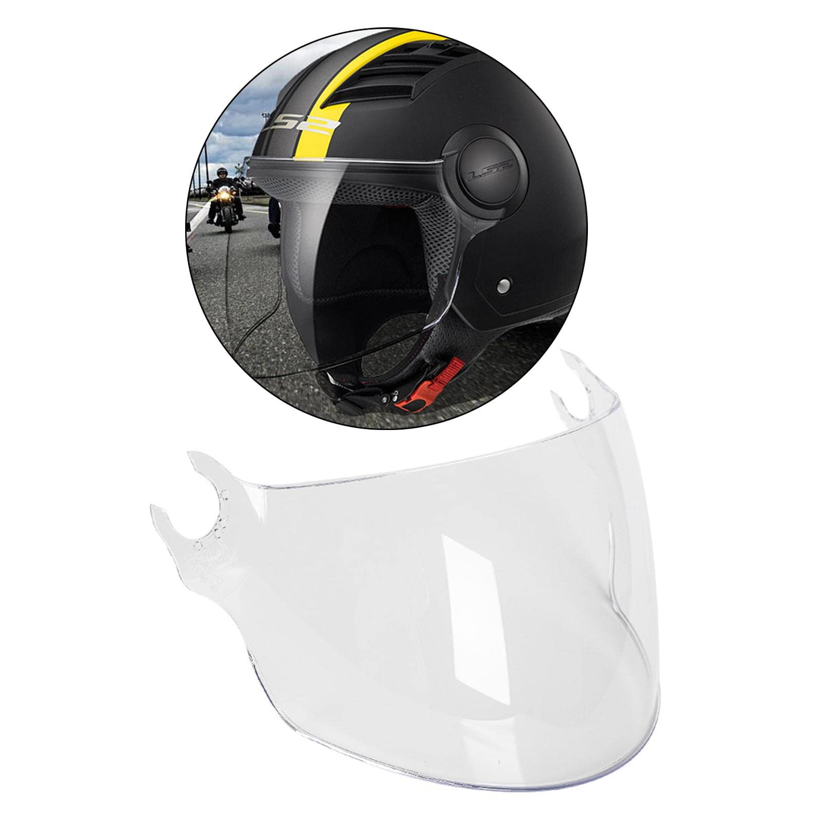 LS2 OF562 Lente de Reemplazo de Visera de Casco Moto Antiniebla y Antiarañazos, Cromo Plateado, Accesorios para Motocicleta - Transparente