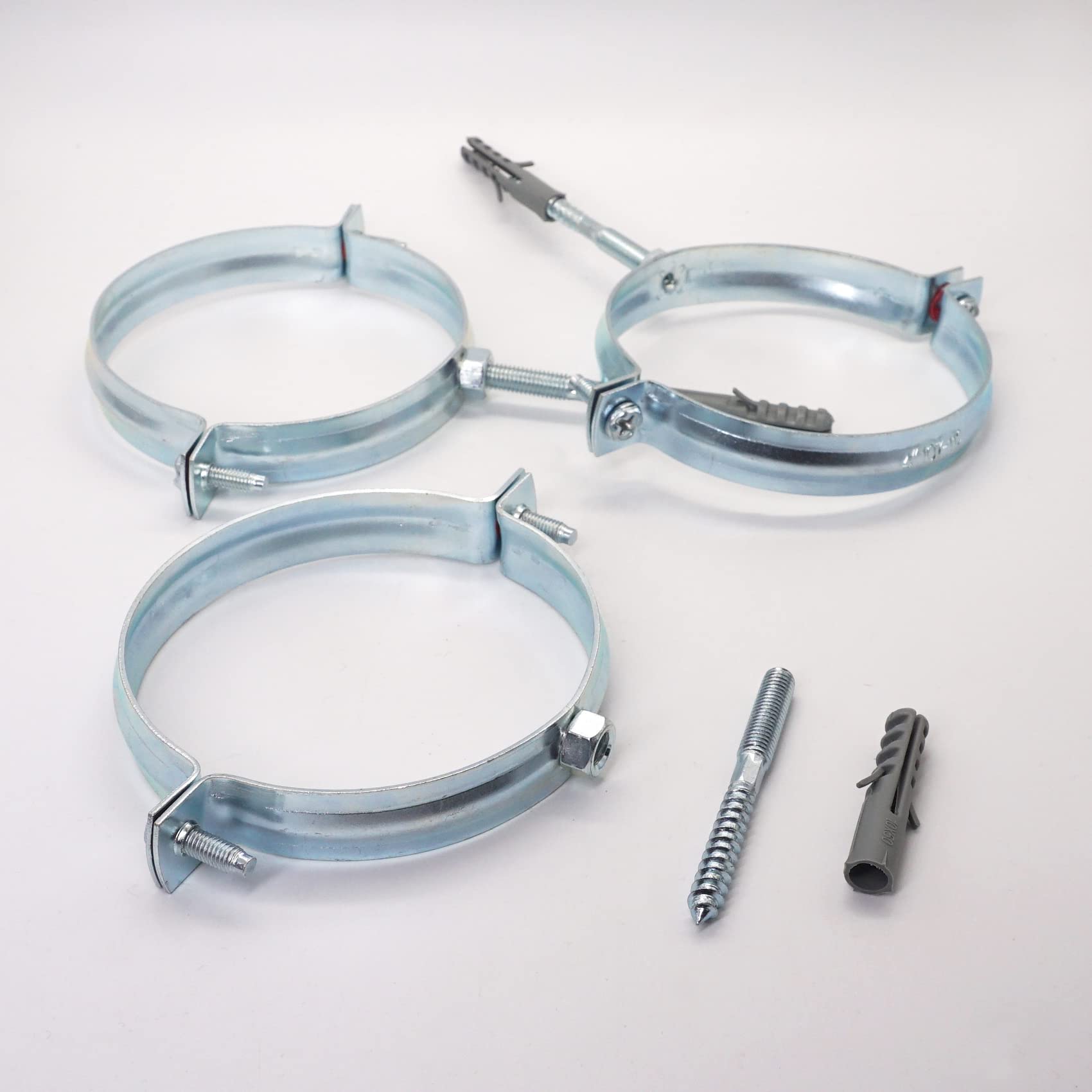SKIR'CO Paquete de 4 soportes de tubería para tubos de 107-112 mm de diámetro, abrazaderas, soportes de tubería para montaje en pared y techo (4 piezas)