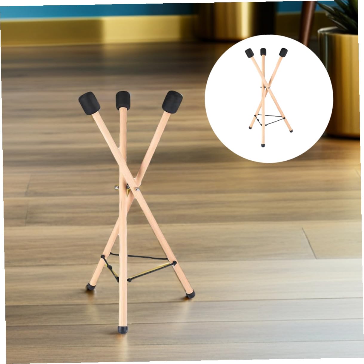 ULTECHNOVO Soporte Plegable de Madera para Instrumento de Lengüeta Diseño de Trípode, Fácil de Almacenar, Adecuado para Exhibición y Uso Profesional