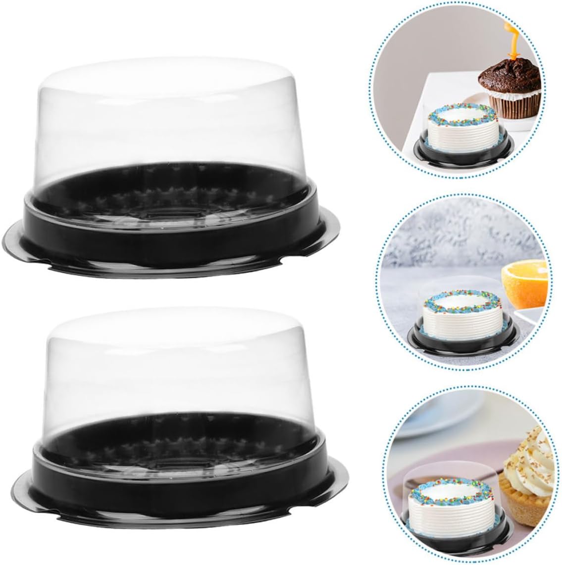 100Pcs Clear Plastic Cake Boxes with Lids Small Cake Containers Lightweight Portable for Birthday Parties Home Bakery Dessert Shops