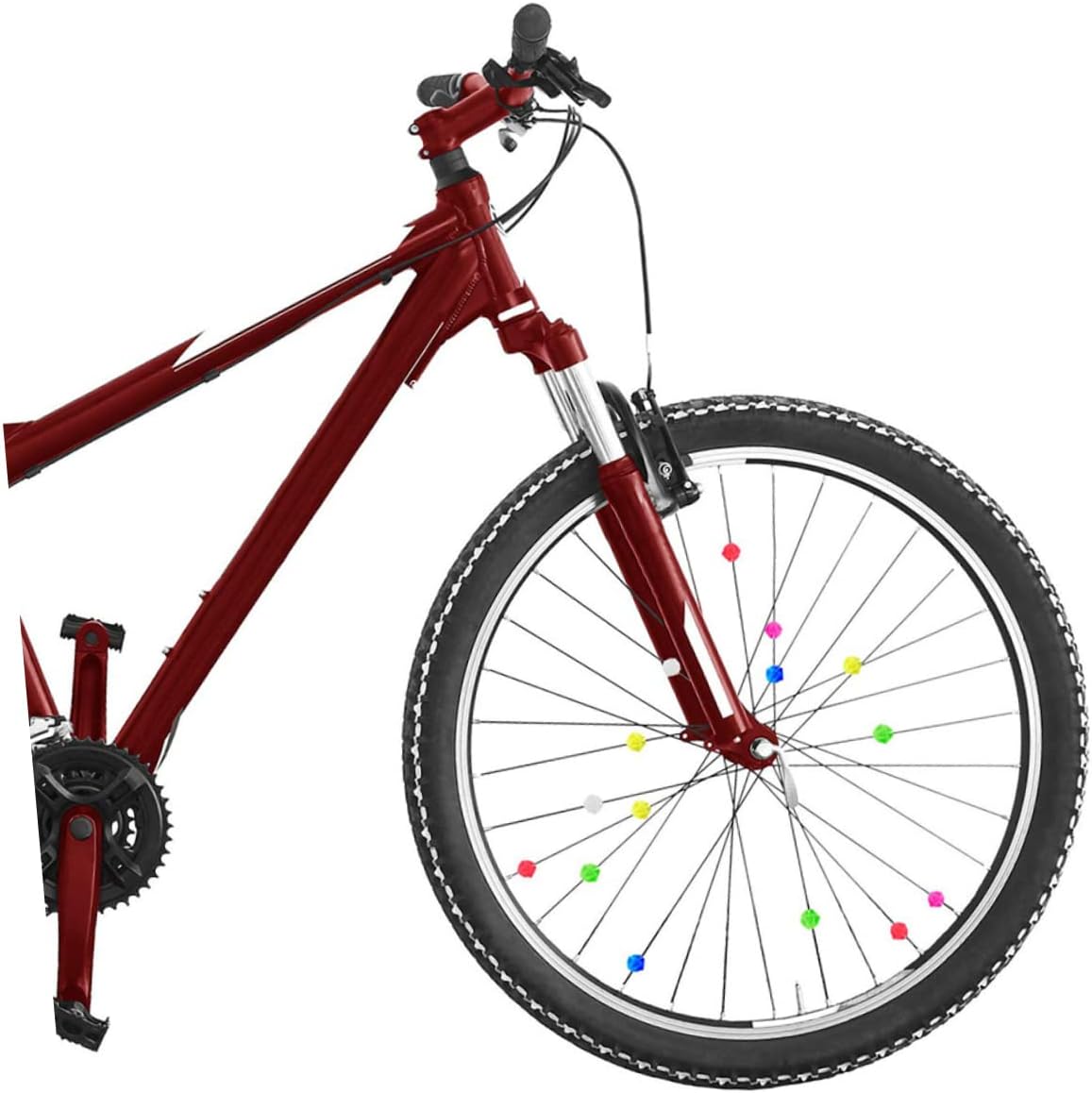 72pcs Colorful Plastic Clip Beads for Bike Spokes Round Wheel Beads with Luminous Easy to Install Any Standard Bicycle Fun Accessories for Bikes