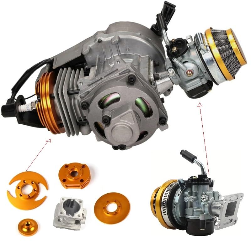 BIG BORE SPORT RACING MOTORE MINIMOTO POTENZIATO CILINDRO CON TRAVASI A MISCELA CON CARBURATORE CLONE DELL'ORTO PIù AFFIDABILE TESTA SCOMPONIBILE MOTORE PER MINI MOTO CINESE