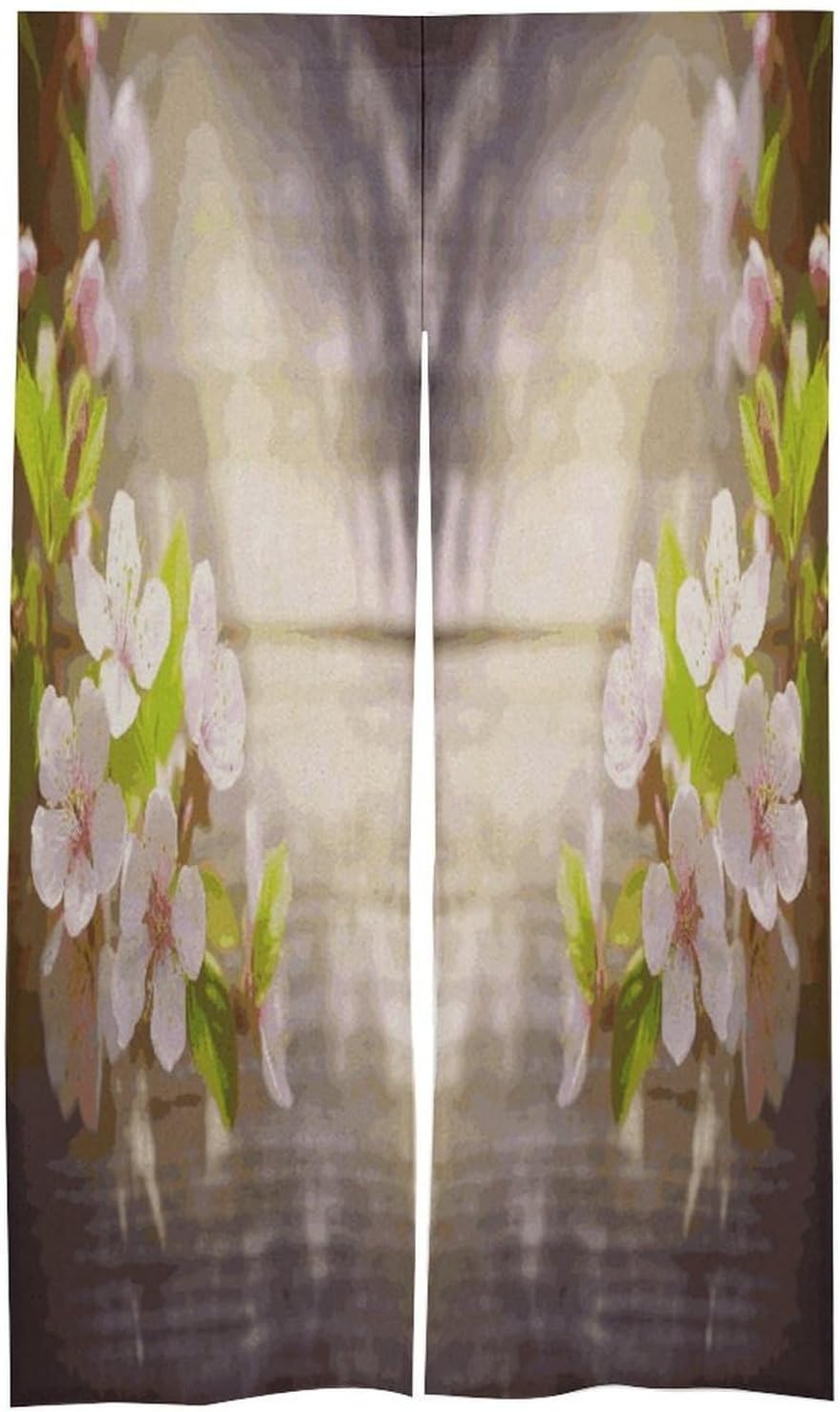 Spring and Flower Door Curtain Printed Doorway Noren Japanese Style Doorway Room Divider Curtains for Privacy Partition Divider Kitchen Home Decorations Wall Hanging