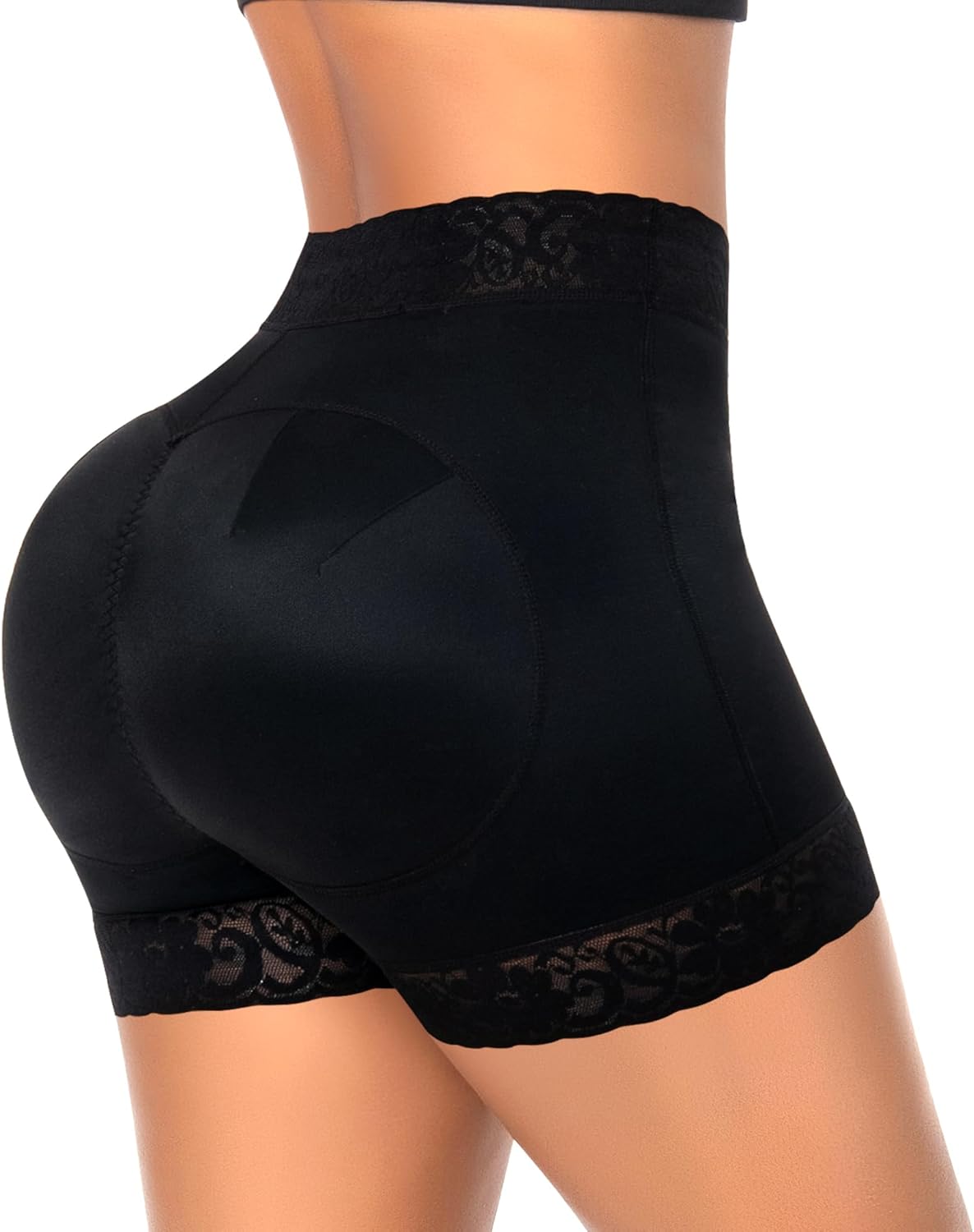 Werena Butt Lifting Shapewear Padded Underwear for Women Tummy Control Shorts Booty Pads Panties Lace Panty Girdle