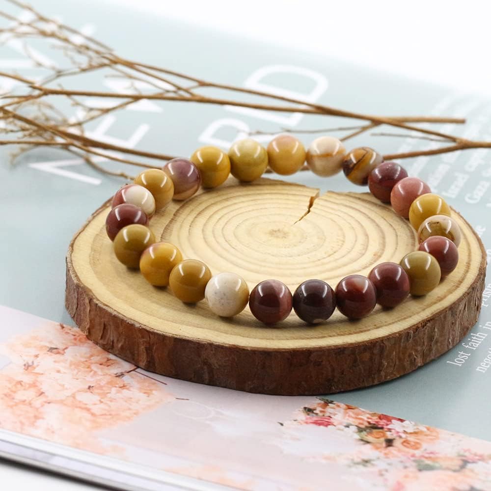 Natural Gemstones Bracelet 8mm Chakra Round Beads Energy Power Crystal Reiki Healing Elastic Stretch 7 Inch for Women Men Unisex - Image 5