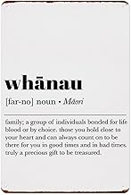 XIAJVS Whanau Definition Print Retro Aluminum Metal Signs Wall Decoration 8X12 Inches for Kitchen Bar Room Bedroom Bathroom Decor Posters