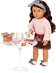 Our Generation 18-Inch Chocolate Maker Doll Coco, Posable Baker Doll, Dolls | Includes outfit pieces, baking accessories, 12 pretend heart chocolates, and scented stickers for pretend play, 18, 3+ Years
