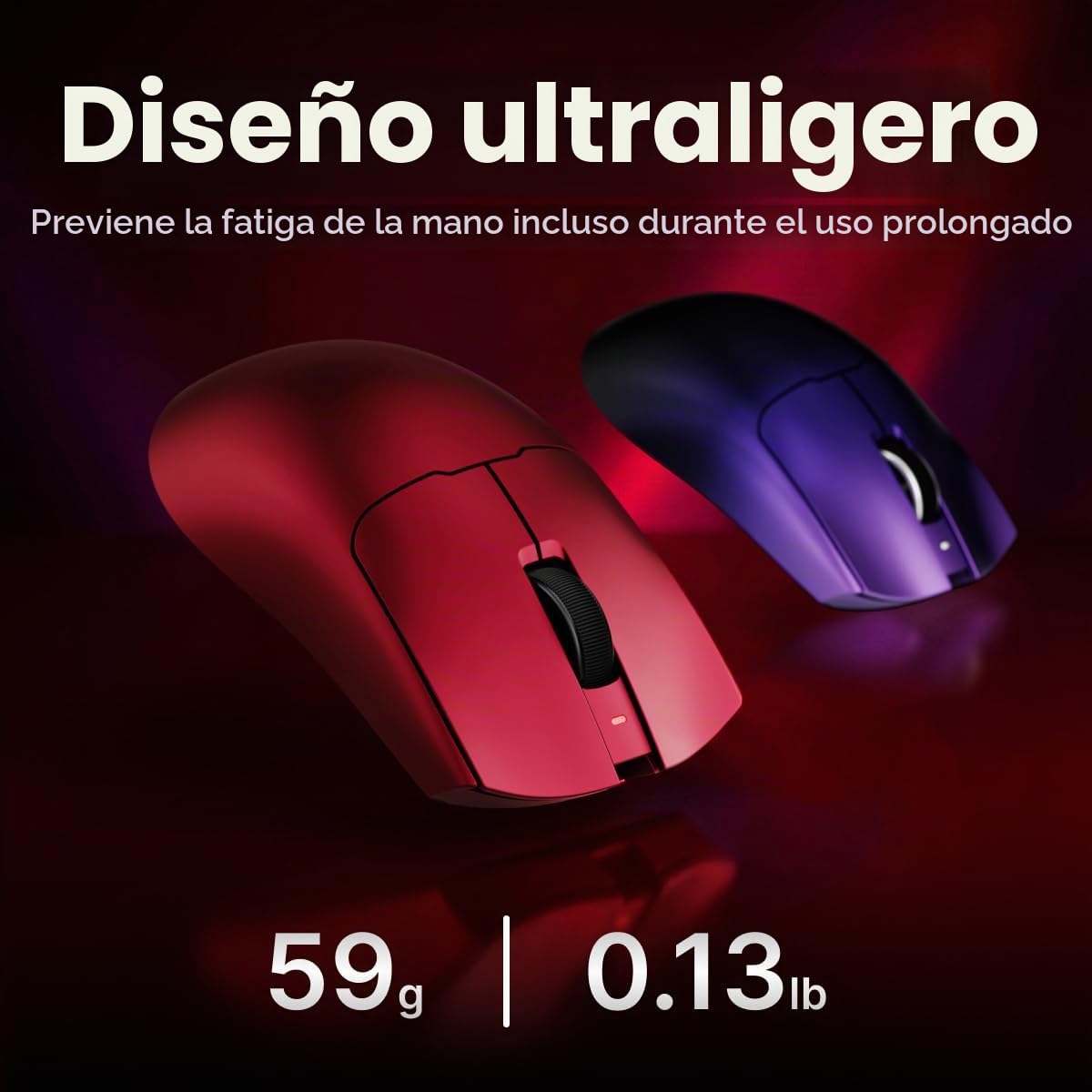 EWEADN S9 Pro - Ratón inalámbrico para juegos, mouse ergonómico de 59 g, 2.4 GHz/Bluetooth/USB-C, tasa de sondeo de 8K, 26000 DPI, sensor óptico PAW3395, batería de 250 horas, programable para PC/Win