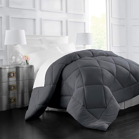 Italian Luxury King/Cal King Comforter - 2100 Series Blanket, Down Alternative Insert w/ Corner Tabs - Home Bedding - 104"x98" Gray