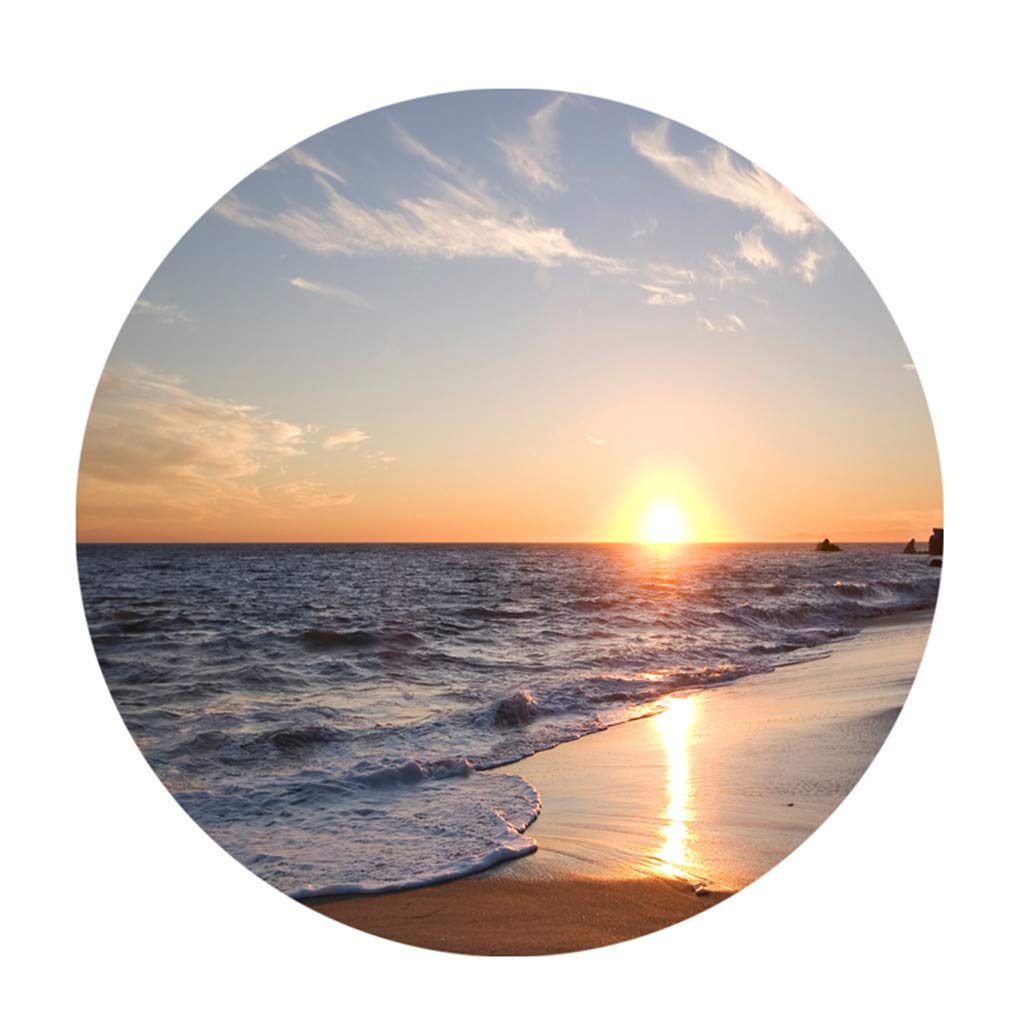 goodbath Round Rug 90cm, Ocean Beach Sunset Anti-Slip Super Soft Circle Area Rug for Bedroom Living Room under Chair for Boys Girls — image 1