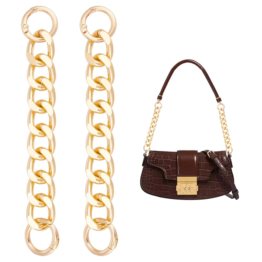 UNICRAFTALE About 2Pcs 6.24"Bag Extender Chain Purse Strap Extenders for Handbags Purse Extender Chain Golden Purse Extender Replacement Accessory Bag Chain Straps for Purse Clutch Handbag Supplies