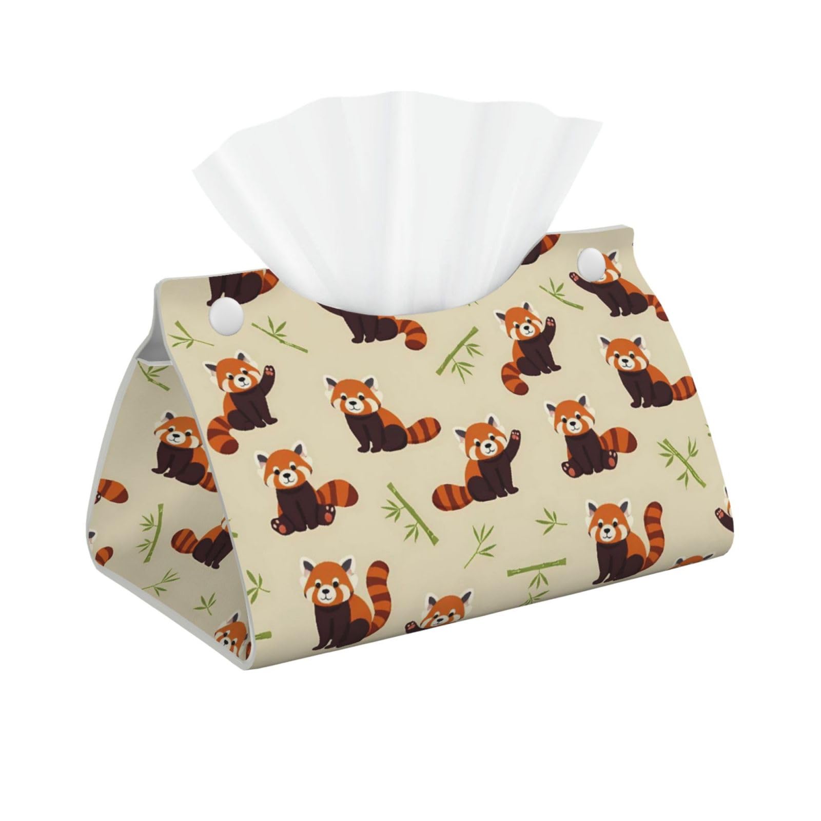 Red Panda Art Long Tissue Box Cover Holder Home Decor Aesthetic 7.87'' x 5.12'' x 0.98''