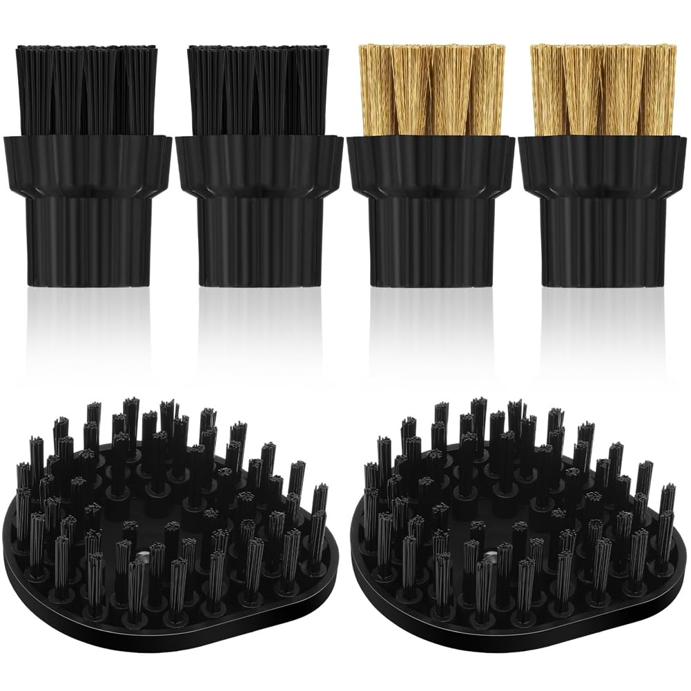 CTRLZS Nylon Mop Replacement Accessories Set 6 Pack Steam Cleaner Brush Heads M8 Steam Cleaner Attachments Brass Brush Heads