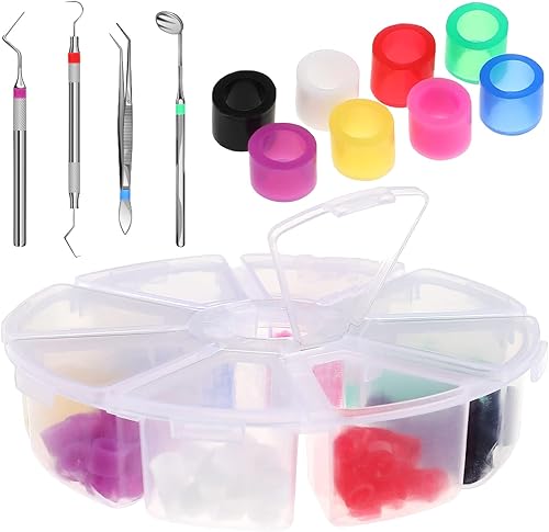 Miniatura 4 de Anillo de código dental, 160 unidades, silicona no tóxica, para instrumento dental, con código de color, anillos de código de ortodoncia para