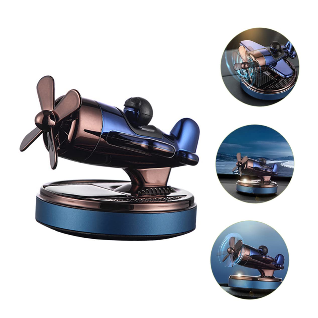 Deodorante Auto Aereo Solare Blu Abs Lega di Alluminio