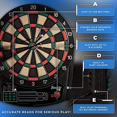 Franklin Sports Electronic Dart Board Sets - Soft Tip Electric Dartboard with Digital Scoreboard - (6) Darts Included