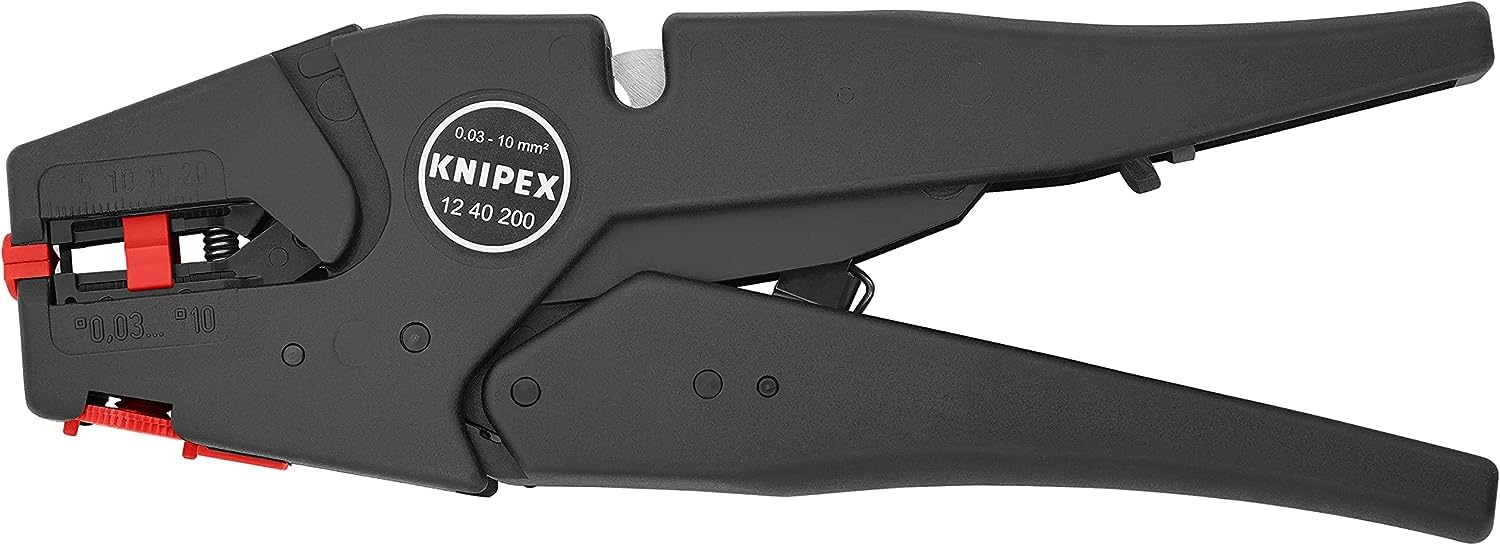 KNIPEX Pinza Spelacavi Frontale a Regolazione Automatica 200 Mm (Confezione Self-Service/Blister) 12 40 200 Sb