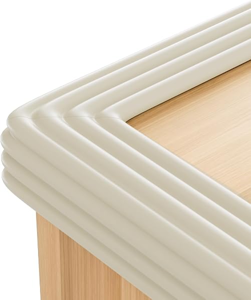 shinfly Multiusos Protector Espuma, 5mx8cmx8mm Autoadhesivo Protector Pared Cama niños, Espuma Ancha Suave Gruesa Rollo para Superficie Dura & Bordes, Protección de Bordes para Ancianos Blanco Lana - 1