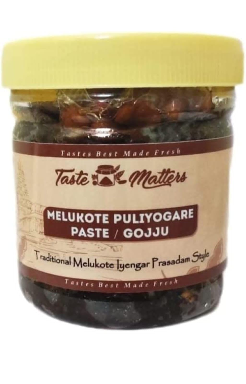 Melkote Puliyogare Paste/Gojju Traditional Karnataka Iyengar Prasadam Style Made 500grams