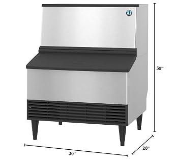 Hoshizaki KM-301BWJ, Crescent Cuber Ice Maker, Water-Cooled, Built in Storage Bin
