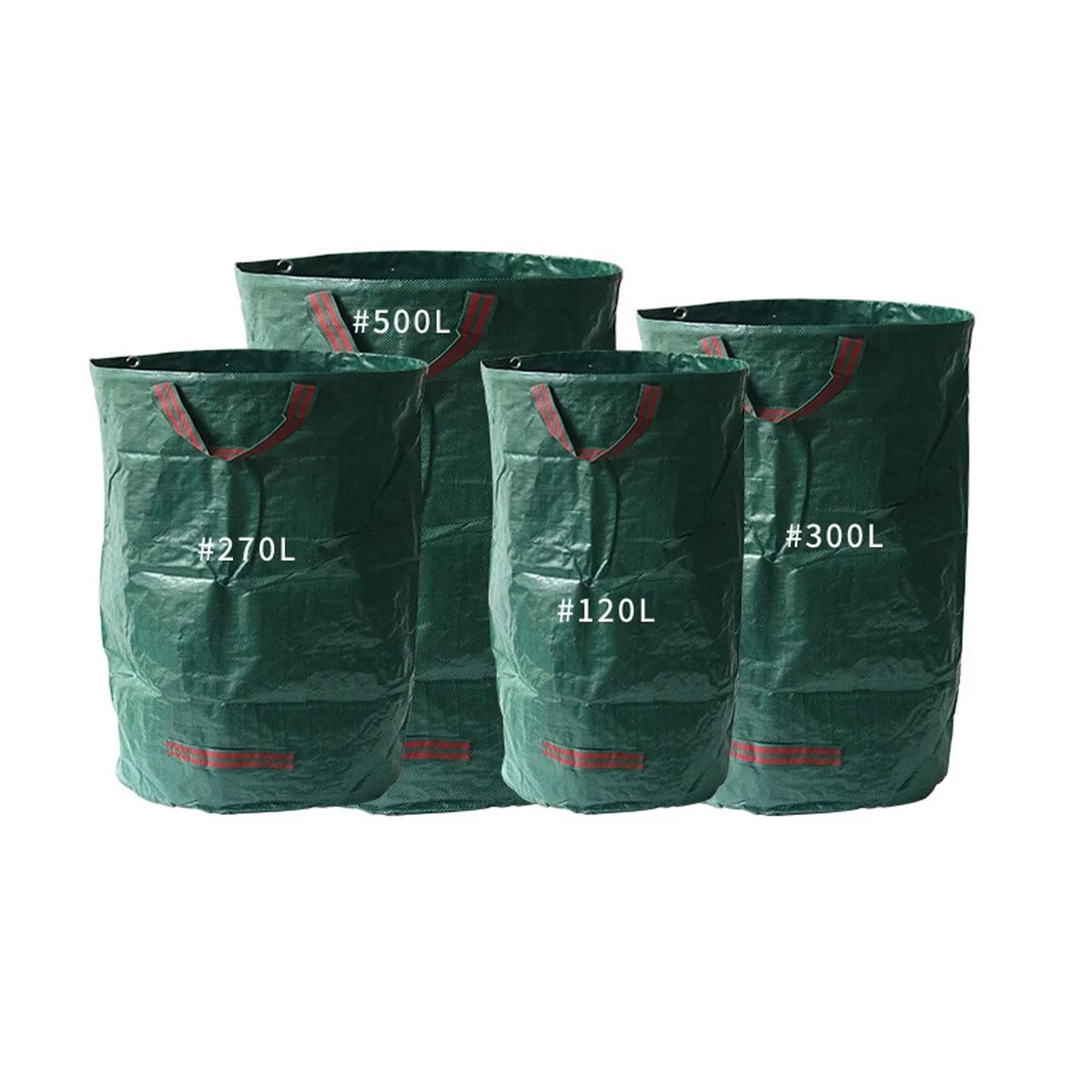 Sac de Jardin 120L/272L/300L/400L/500L Sacs Déchets de Jardin Verts avec Poignées indéchirable Pliable Réutilisable Sac à Déchets de Jardin (Color : 3pcs, Size : 500L)
