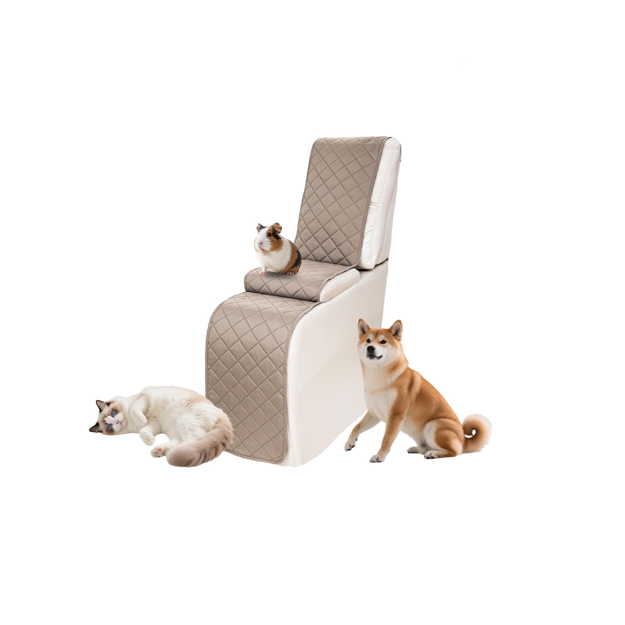 Sectional Reclining Couch Covers for L Shaped Sectional Sofa Recliner Console Cover 1 Piece Washable Corner Recliner Middle Console Slipcover for Pet Dog (Console Cover, Natural)