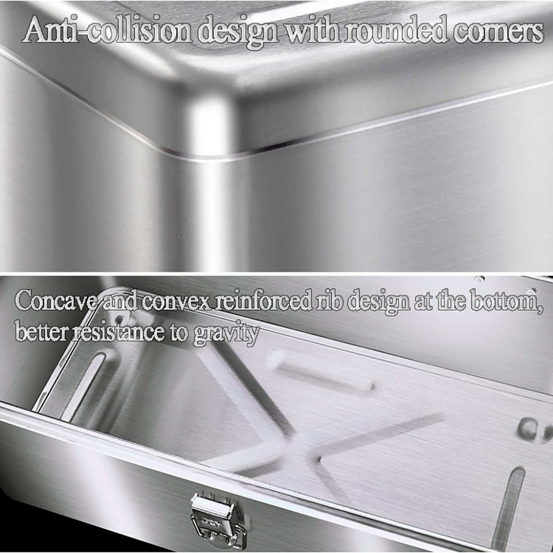 Cassetta portautensili portatile in acciaio inox – Organizer in metallo resistente con capacità elevata per casa, garage e attività all'aperto