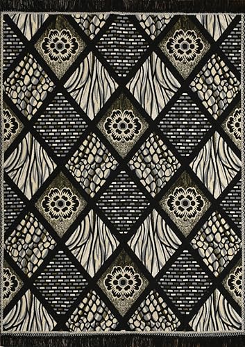Image of Premium Cotton Carpet 4x6 feet | Soft Velvet Rug for Living Room, Hall & Bedroom | Floor Carpet for Home /Dari & Kalin | Rectangular Rugs &Carpet (Black)