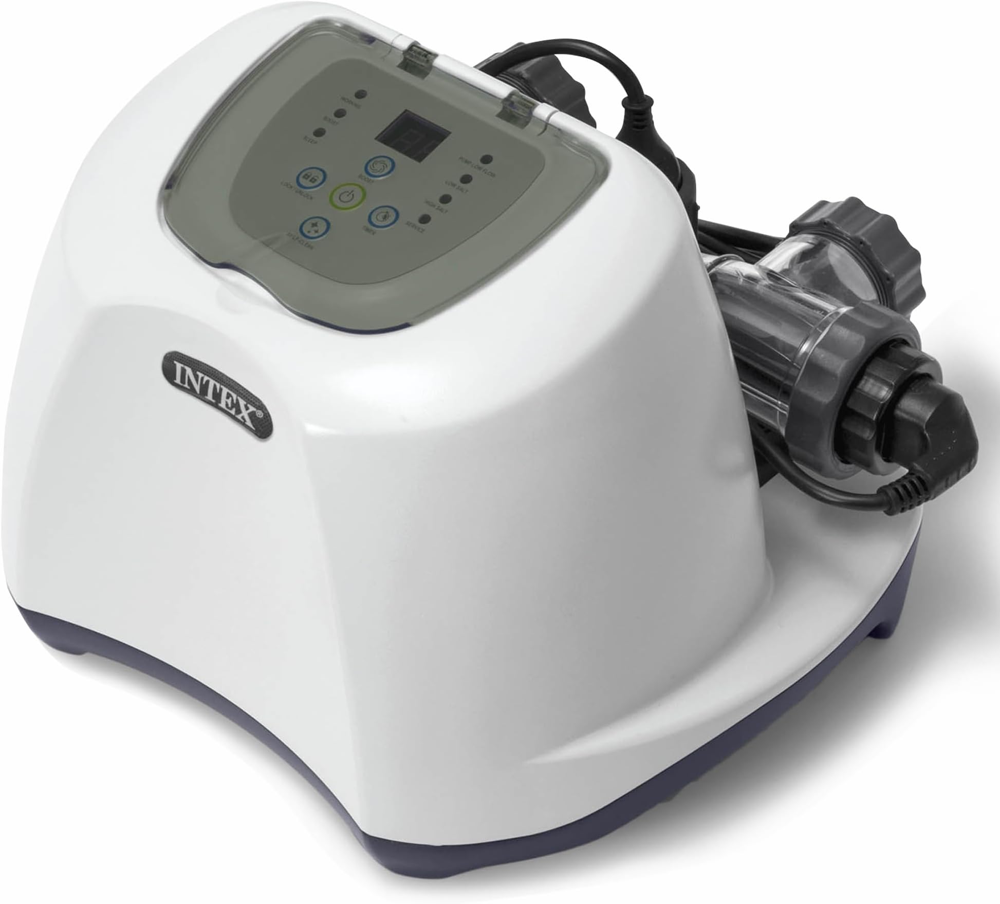 INTEX QS1200 Crystal Clear Saltwater Chlorine System for Ground Pools: Keeps Water Clean - Removes Bacteria - Reduces Chemical Use - Sophisticated Control Panel with Buttons - Up to 15000 Gallon Pool