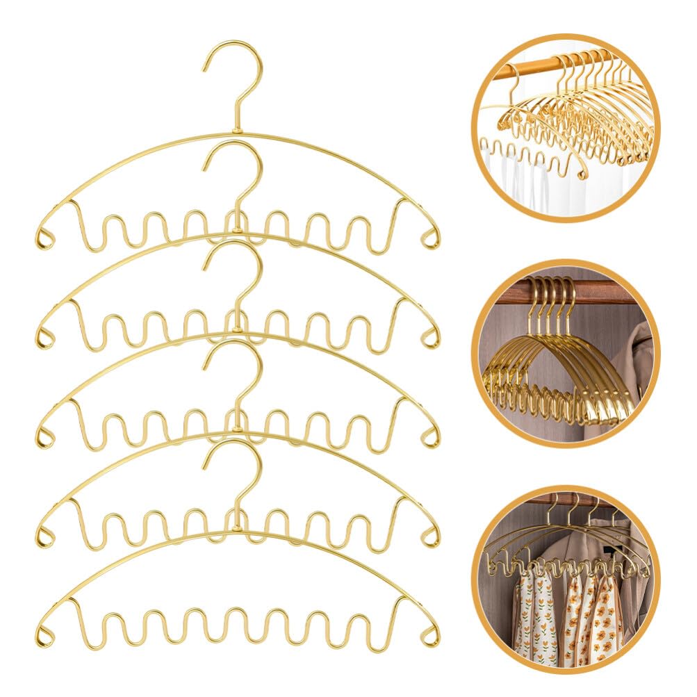 Alipis Gürtelorganizer in Gold für Kleiderschrank aus Aluminiumlegierung Starker Halt und Platzsparend 5 Stück für Ordentliche Aufbewahrung