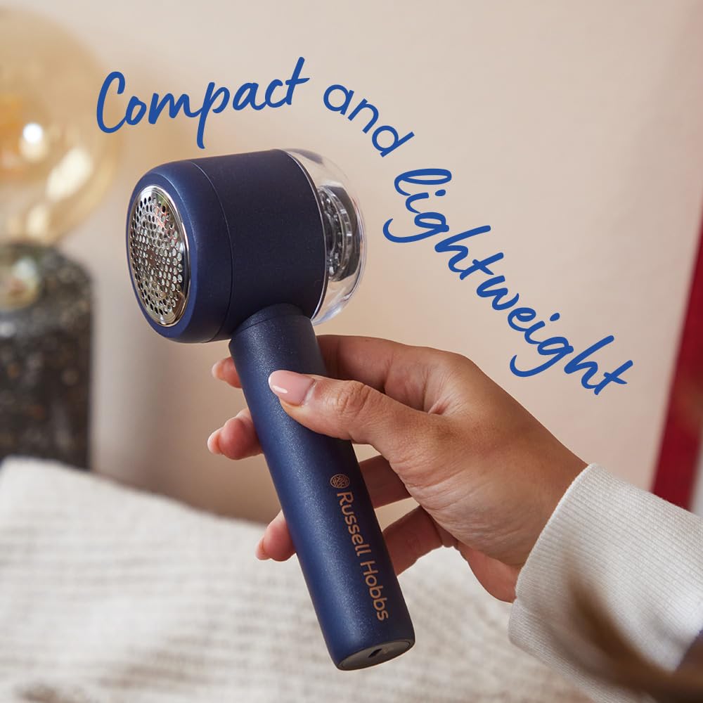 Russell Hobbs Levapelucchi Ricaricabile e Portatile – [Compatto, Leggero] Rimuovi pelucchi e pallini da vestiti|autonomia 90 minuti|Cavo USB-C incluso|Serbatoio magnetico|Spazzola inclusa 27660-56