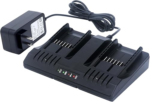 Biswaye WA3875 20V Li-ion Cargador de doble puerto compatible con Worx 18V/20V PowerShare batería WA3578 WA3575 WA3525 WA3520 WA3512 WA3512.1 WA3742