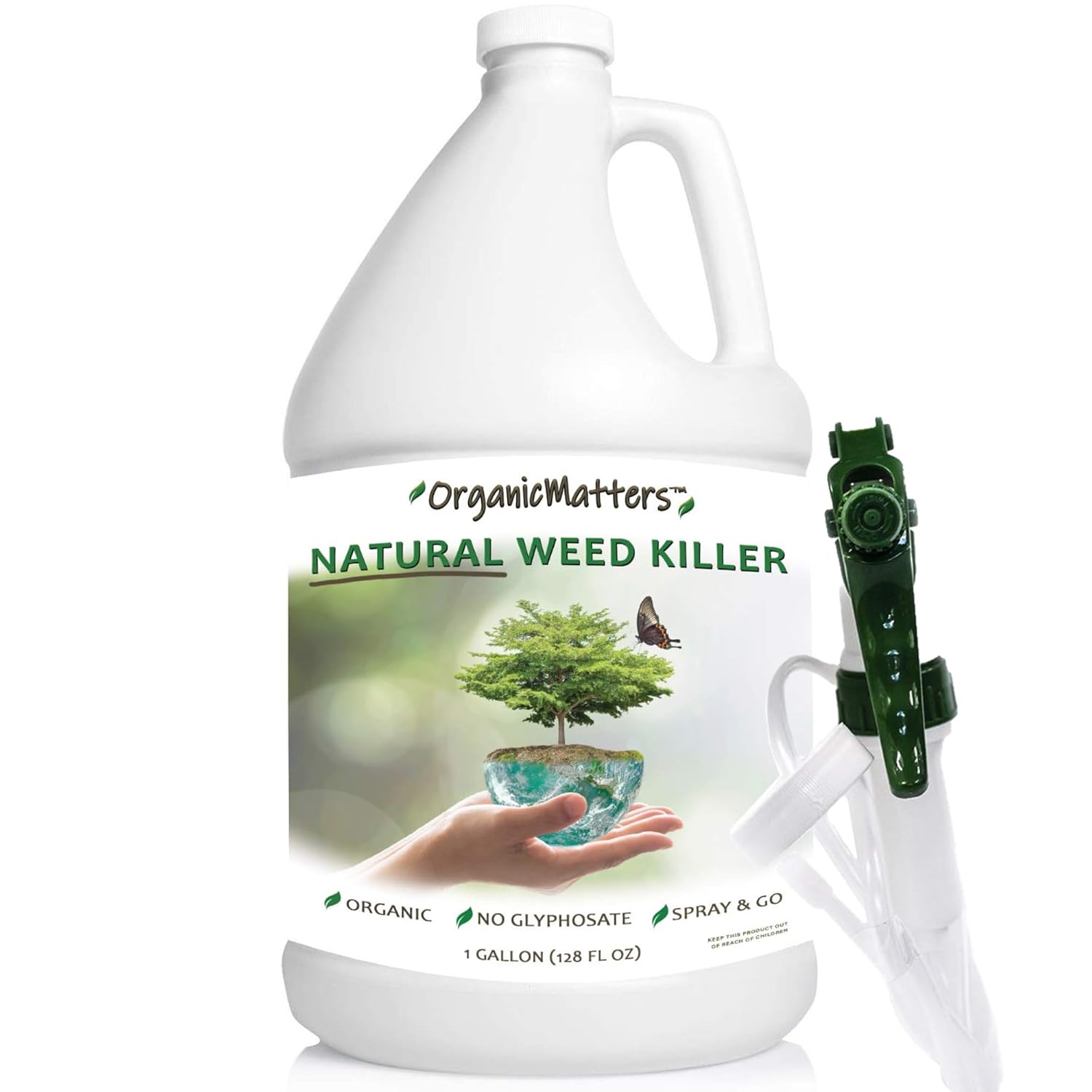 Natural Weed Killer Spray, No Glyphosate, Results in Less Than 24-Hours (128 oz Gallon)