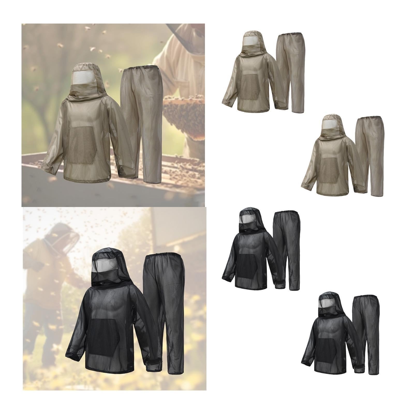 Conjunto de traje de apicultor con cordones, cómodo, ligero y de alta visibilidad, ideal for granjas, jardines y exteriores, for hombres y mujeres.(Black,M)