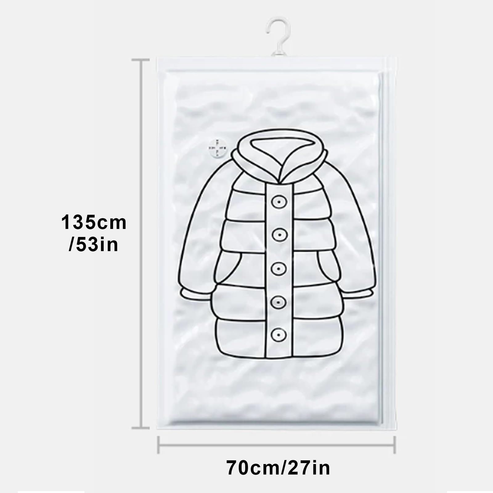 Lote de 2 Fundas Ropa, Bolsas para Guardar Ropa PA y PE Válvula Aire Sellada, Ideales para Guardar Chaquetas Plumón Chaquetas Acolchadas Algodón