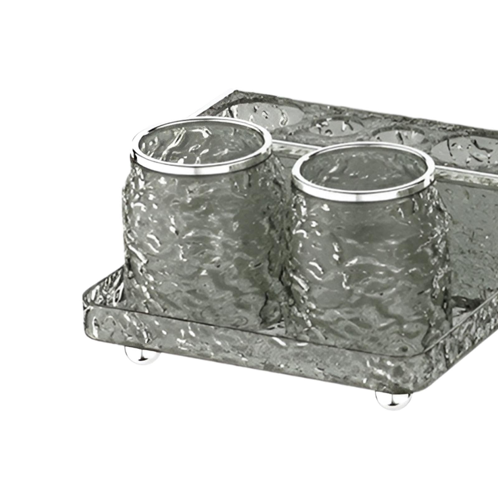 2 Piezas Vasos para Cepillos de Dientes Soporte de Pasta de Dientes Organizador de Baño Y Accesorios para Enjuague Bucal Hecho de Pet Adecuado para Ba, Gris, Individual