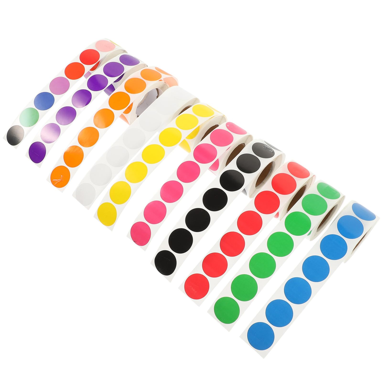 Adesivi Circolari Colorati 5000 Pezzi, 10 Pezzi da 500 Etichette Autoadesive, Etichette Adesive Rotonde per Codifica Colori e Organizzazione Documenti Ufficio e Colore Casuale