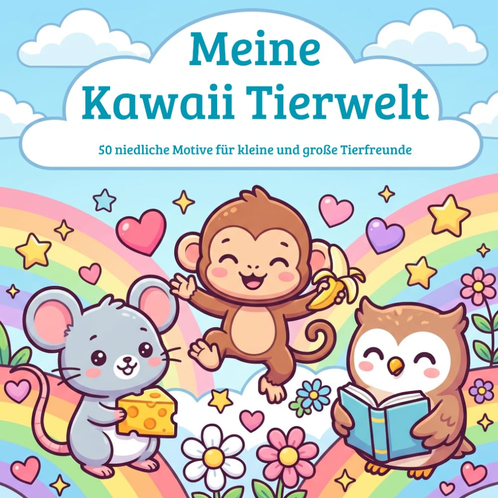 Meine Kawaii Tierwelt: 50 Motive für kleine und große Tierfreunde