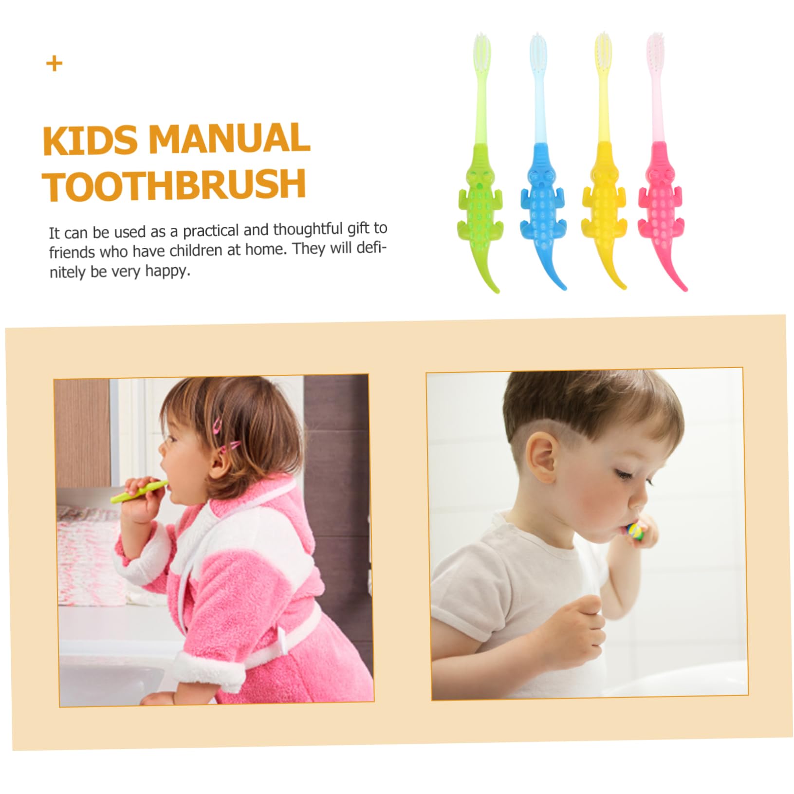 FRCOLOR 16 Pz Piccolo Spazzolino Da Dente Coccodrillo Bello Spazzolino Da Denti Per Bambini Coccodrillo Spazzolino Da Denti Infanzia Facile Orale Da Impugnare Strumenti Per I Neonati Pbt Piccola Testa