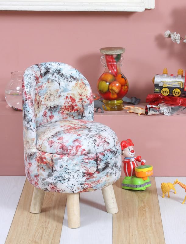 Image of Ottoman Kids pouffe Small Stool for Baby Chair Study Table Stool for Kids Room Baby Sofa Stepstool Children Cartoon Wooden Chair, 14x26 Inch, Multi